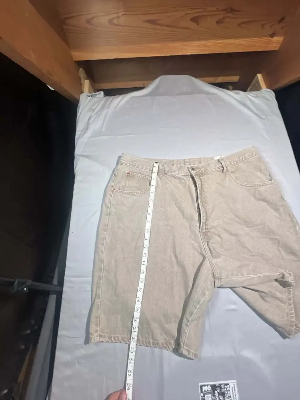 Vintage Baccini Baggy Tan Denim Jorts Size 24